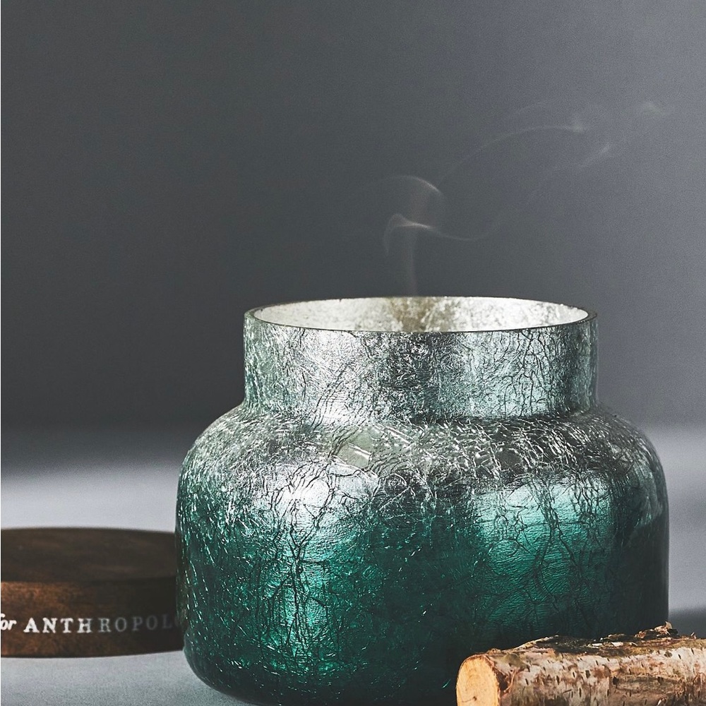 Blue Capri Fur & Firewood Candle Jar. Brand new/ never used / inbox.